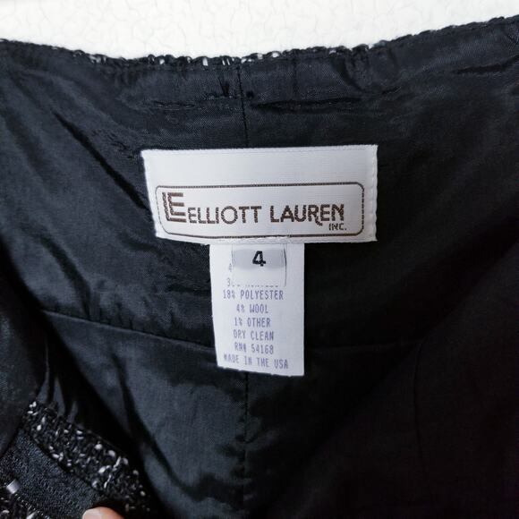 ELLIOTT LAUREN High Waist Kick Pleat Pencil Skirt Classic Tweed Lined Size 4 NEW - Picture 7 of 8